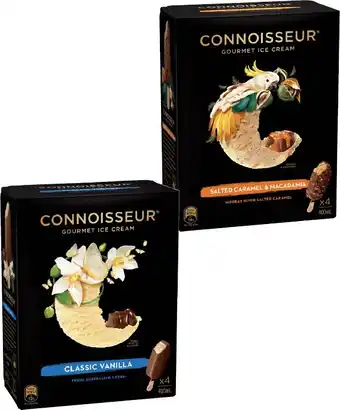 IGA Connoisseur Gourmet Ice Cream 4-6 Pack Selected Varieties offer