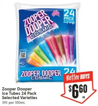 IGA Zooper Dooper Ice Tubes 24 Pack offer