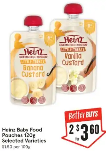 IGA Heinz Baby Food Pouches 120g offer