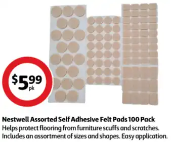 Coles Nestwell Assorted Self Adhesive Felt Pads 100 Pack offer