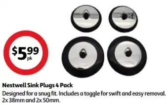 Coles Nestwell Sink Plugs 4 Pack offer