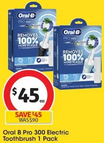 Coles Oral B Pro 300 Electric Toothbrush 1 Pack offer
