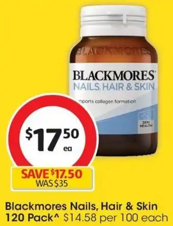 Coles Blackmores Nails, Hair & Skin 120 Pack offer