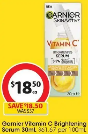 Coles Garnier Vitamin C Brightening Serum 30mL offer