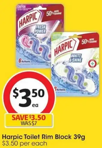 Coles Harpic Toilet Rim Block 39g offer