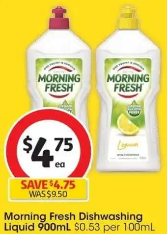 Coles Morning Fresh Dishwashing Liquid 900mL offer