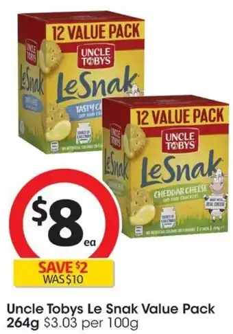 Coles Uncle Tobys Le Snak Value Pack 264g offer