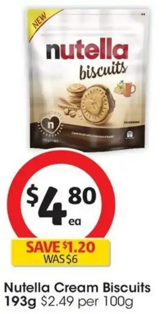 Coles Nutella Cream Biscuits 193g offer