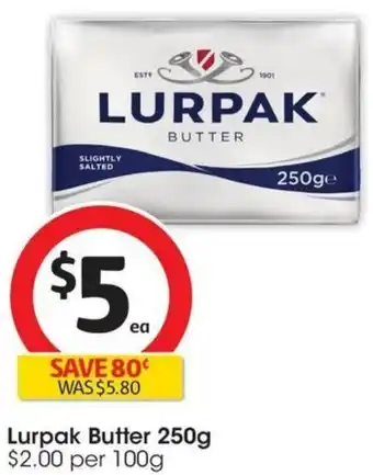 Coles Lurpak Butter 250g offer