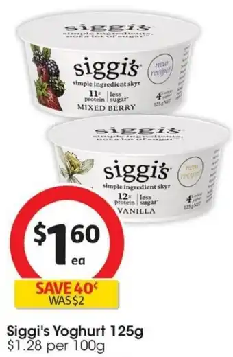 Coles Siggi's Yoghurt 125g offer