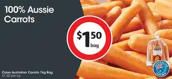Coles Coles Australian Carrots 1kg Bag offer