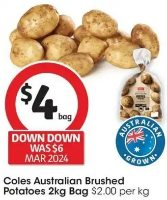 Coles Coles Australian Brushed Potatoes 2kg Bag offer