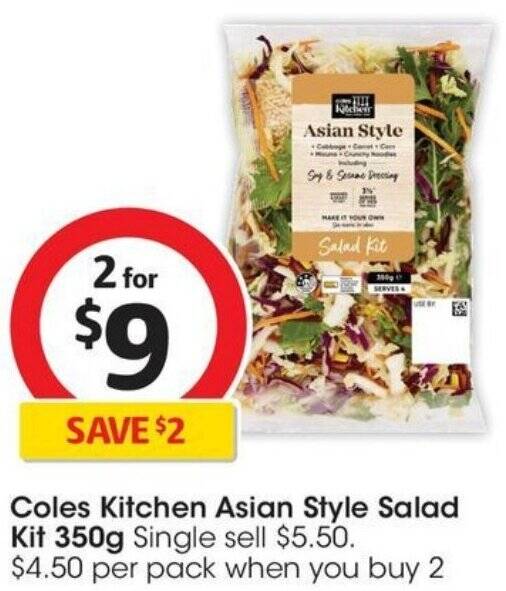 Coles Kitchen Asian Style Salad Kit 350g offer at Coles