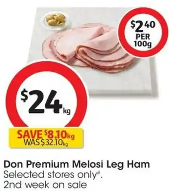 Coles Don Premium Melosi Leg Ham offer