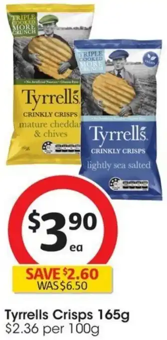 Coles Tyrrells Crisps 165g offer