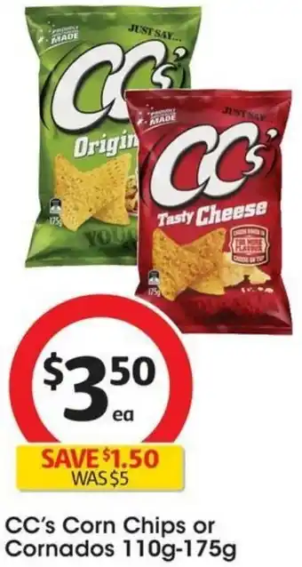 Coles CC's Corn Chips or Cornados 110g-175g offer