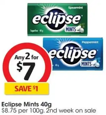Coles Eclipse Mints 40g offer