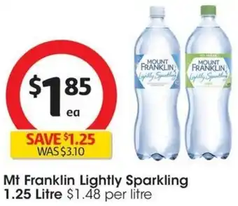 Coles Mt Franklin Lightly Sparkling 1.25 Litre offer