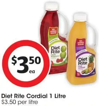 Coles Diet Rite Cordial 1 Litre offer