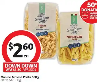 Coles Cucina Matese Pasta 500g offer