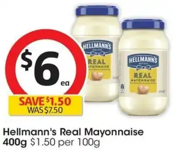 Coles Hellmann's Real Mayonnaise 400g offer