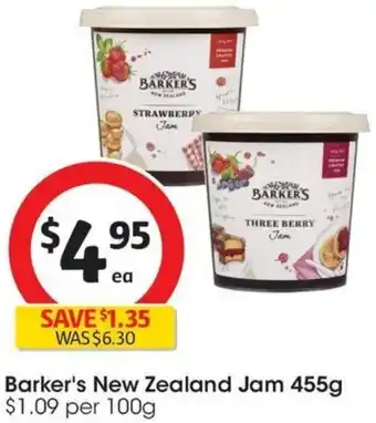 Coles Barker's New Zealand Jam 455g offer