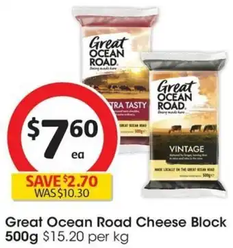 Coles Great Ocean Road Cheese Block 500g offer