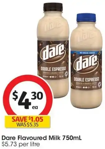 Coles Dare Flavoured Milk 750mL offer