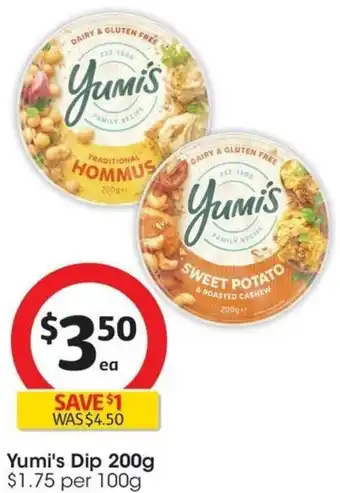 Coles Yumi's Dip 200g offer