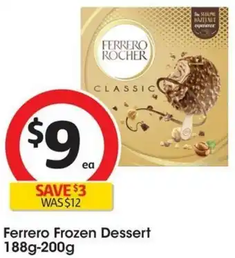 Coles Ferrero Frozen Dessert 188g-200g offer