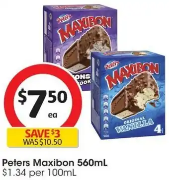 Coles Peters Maxibon 560mL offer