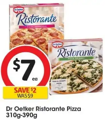 Coles Dr Oetker Ristorante Pizza 310g-390g offer