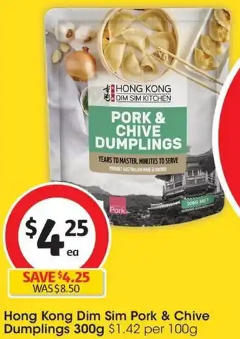 Coles Hong Kong Dim Sim Pork & Chive Dumplings 300g offer