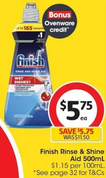 Coles Finish Rinse & Shine Aid 500mL offer