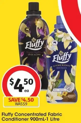 Coles Fluffy Concentrated Fabric Conditioner 900mL-1 Litre offer