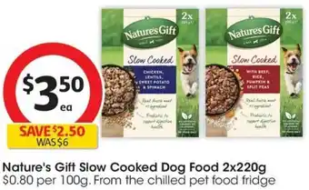 Coles Nature's Gift Slow Cooked Dog Food 2x220g offer