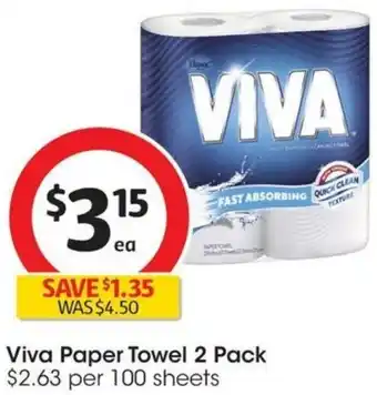 Coles Viva Paper Towel 2 Pack offer