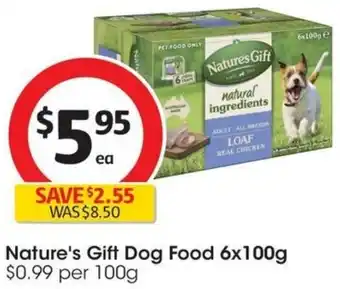 Coles Nature's Gift Dog Food 6x100g offer