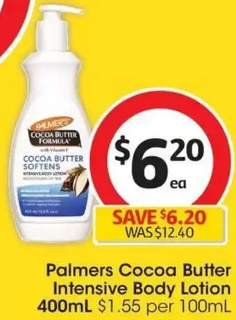 Coles Palmers Cocoa Butter Intensive Body Lotion 400mL offer