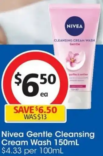 Coles Nivea Gentle Cleansing Cream Wash 150mL offer