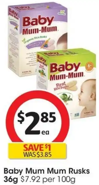 Coles Baby Mum Mum Rusks 36g offer