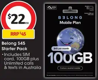 Coles Belong $45 Starter Pack offer