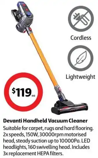 Coles Devanti Handheld Vacuum Cleaner offer