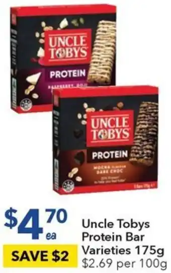 Ritchies Uncle Tobys Protein Bar Varieties 175g offer