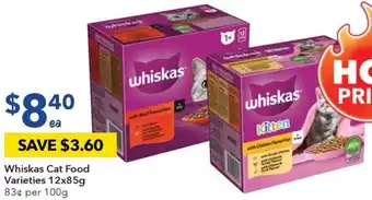 Ritchies Whiskas Cat Food Varieties 12x85g offer
