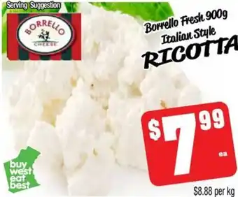 Farmer Jack's Borrello Fresh 900g Italian Style RICOTTA offer