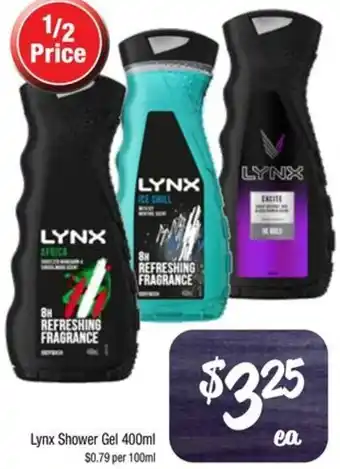 Farmer Jack's Lynx Shower Gel 400ml offer