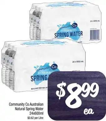 Farmer Jack's Community Co Australian Natural Spring Water 24x600ml offer