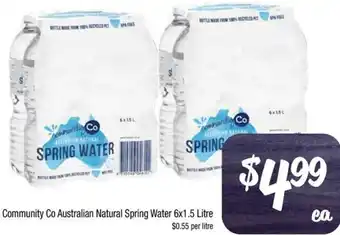 Farmer Jack's Community Co Australian Natural Spring Water 6x1.5 Litre offer