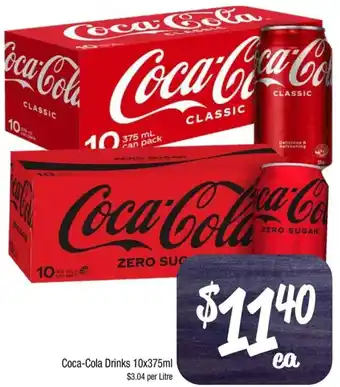 Farmer Jack's Coca-Cola Drinks 10x375ml offer